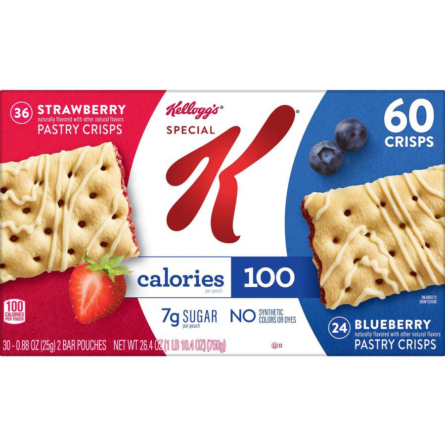 Special K Pastry Crisps - Individually Wrapped - Strawberry, Blueberry - 0.88 oz - 60 / Box. Picture 6