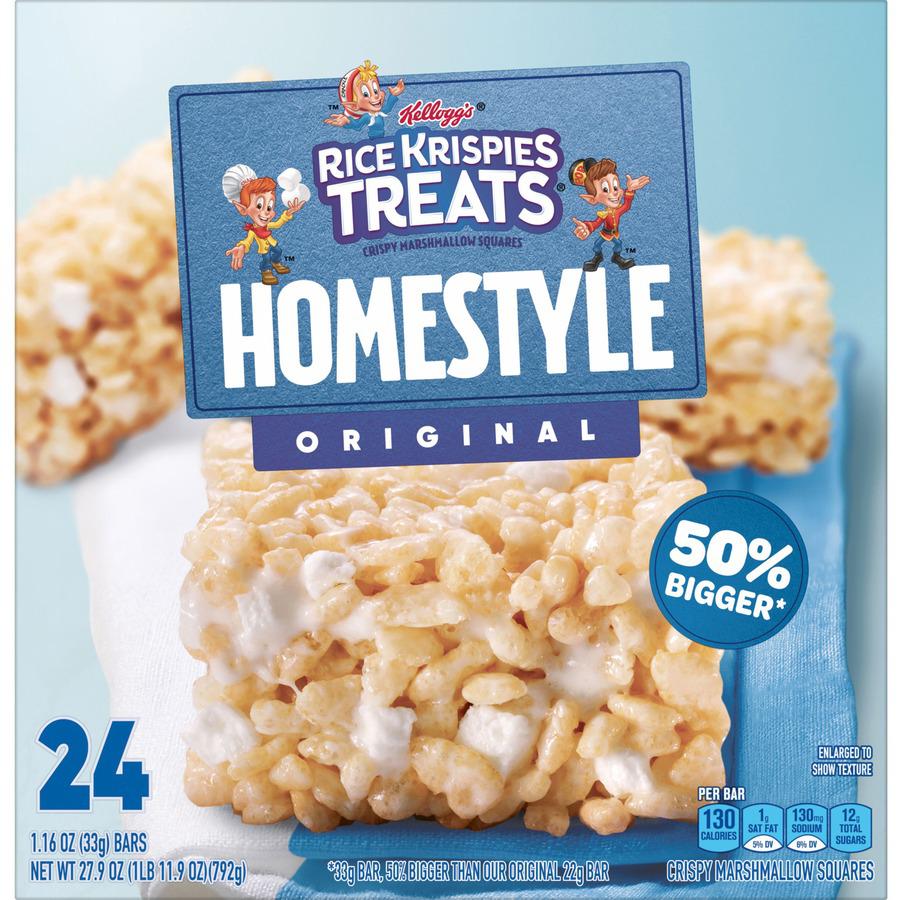 Rice Krispies Homestyle Original Treats - Individually Wrapped - Original - 1.74 lb - 24 / Box. Picture 4