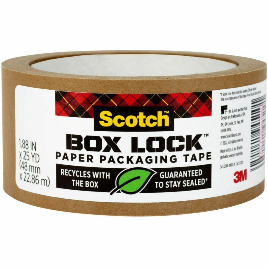 Scotch Box Lock Packaging Tape Refill - 25 yd Length x 1.88" Width - 8 / Carton - Brown. Picture 3