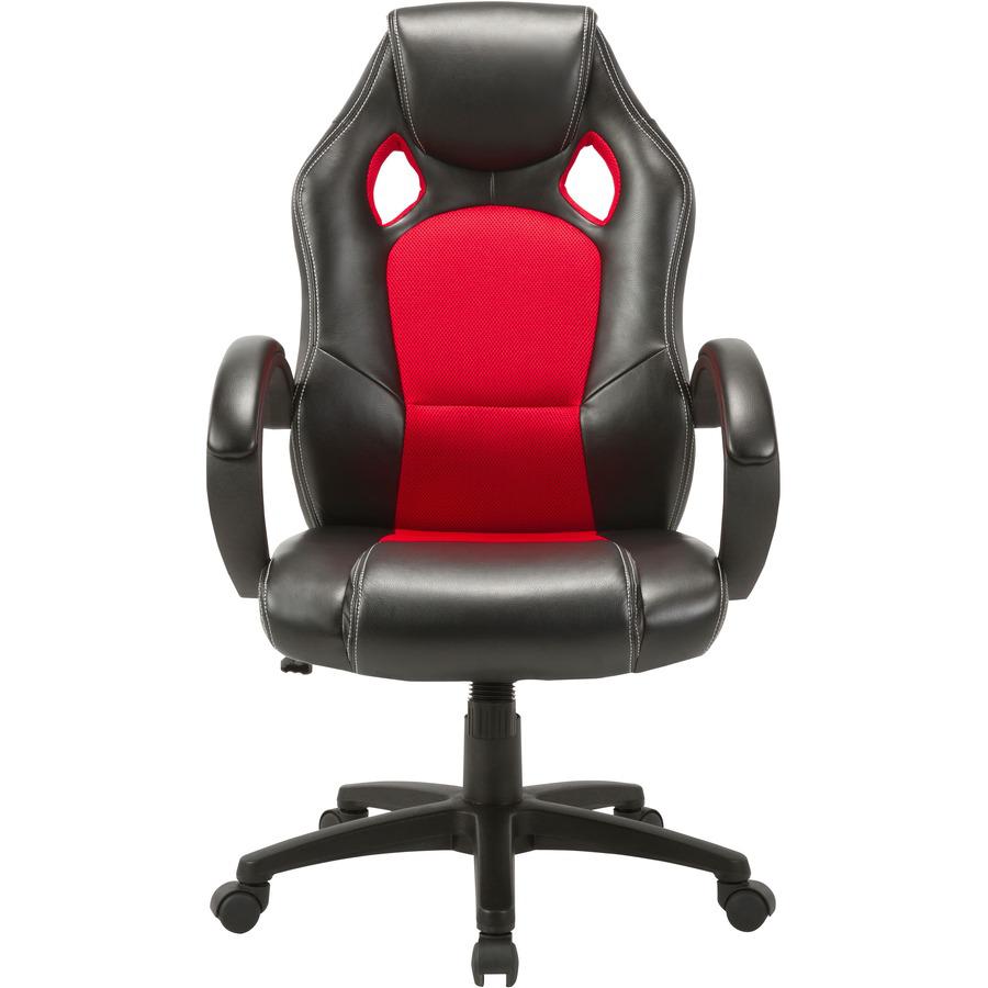 LYS High-back Gaming Chair - For Gaming - Polyurethane, Mesh, Nylon - Red, Black. Picture 6