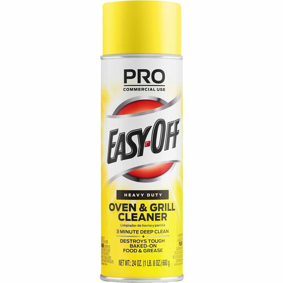 Professional Easy-Off Heavy Duty Oven & Grill Cleaner - 24 fl oz (0.8 quart) - Lemon Floral ScentAerosol Spray Can - 6 / Carton - Heavy Duty - White. Picture 3