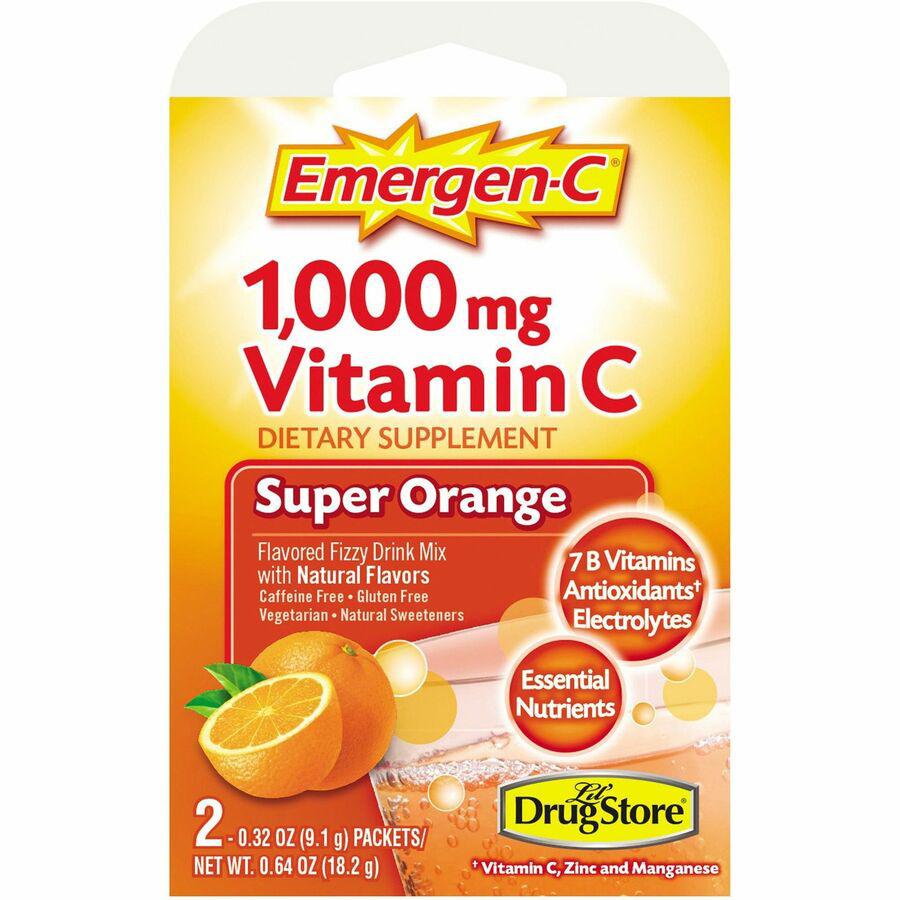Emergen-C Orange Vitamin C Drink - Powder - 6 / Box. Picture 3
