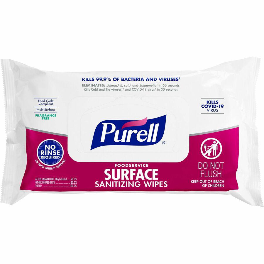 PURELL&reg; Foodservice Surface Sanitizing Wipes - White - 72 Per Packet - 12 / Carton. Picture 5