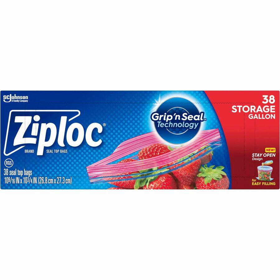 Ziploc&reg; Stand-Up Storage Bags - 1 gal Capacity - Blue - 38/Box - Kitchen, Storage. Picture 5
