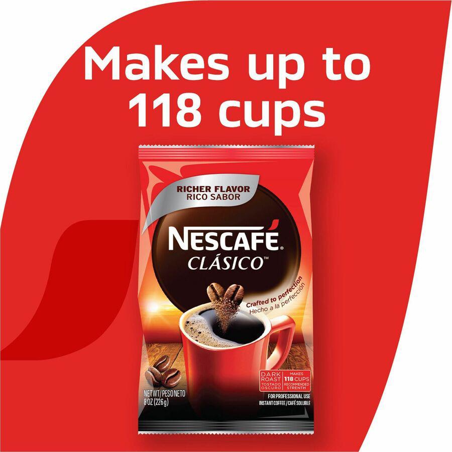 Nescafe Clasico Dark Roast Instant Coffee - Dark - 128 oz - 12 / Carton. Picture 4