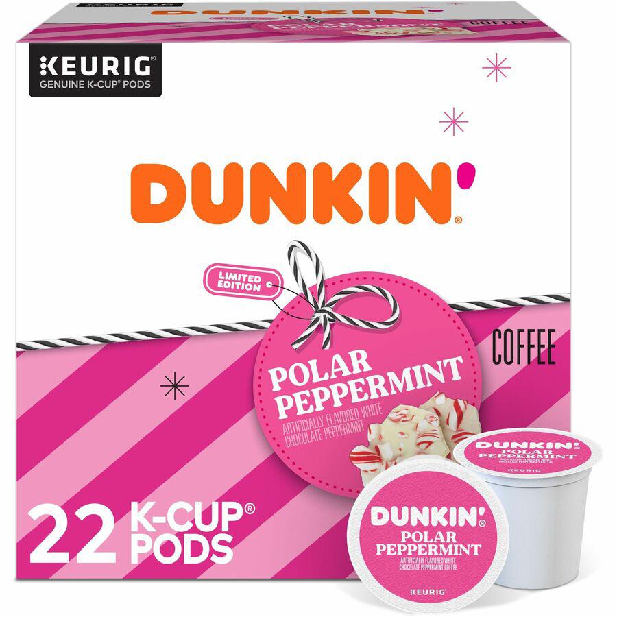 Dunkin'&reg; K-Cup Polar Peppermint Coffee - Compatible with Keurig K-Cup Brewer - Medium - 22 / Box. Picture 3