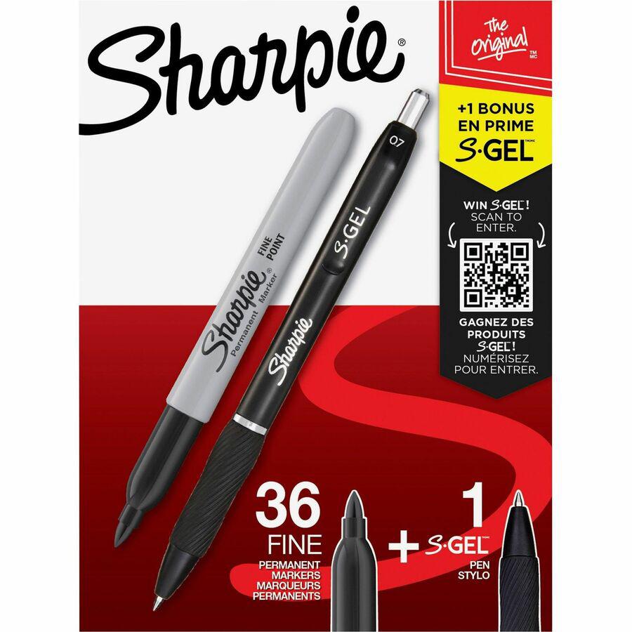 Sharpie Permanent Marker - Fine, Bold Marker Point - 0.7 mm Marker Point Size - Bullet Marker Point Style - Black - Black Barrel - 36 / Box. Picture 4