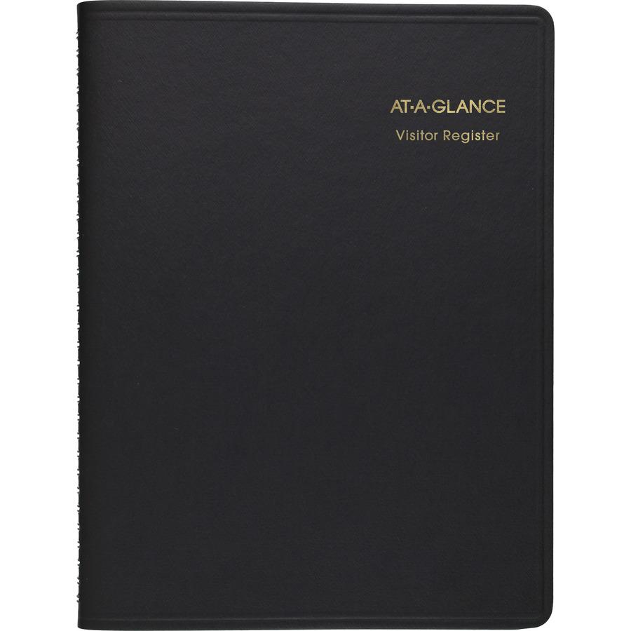 At-A-Glance Visitor's Register Book - 60 Sheet(s) - Wire Bound - 8.50" x 11" Sheet Size - Black - White Sheet(s) - Black Cover - 1 Each. Picture 5