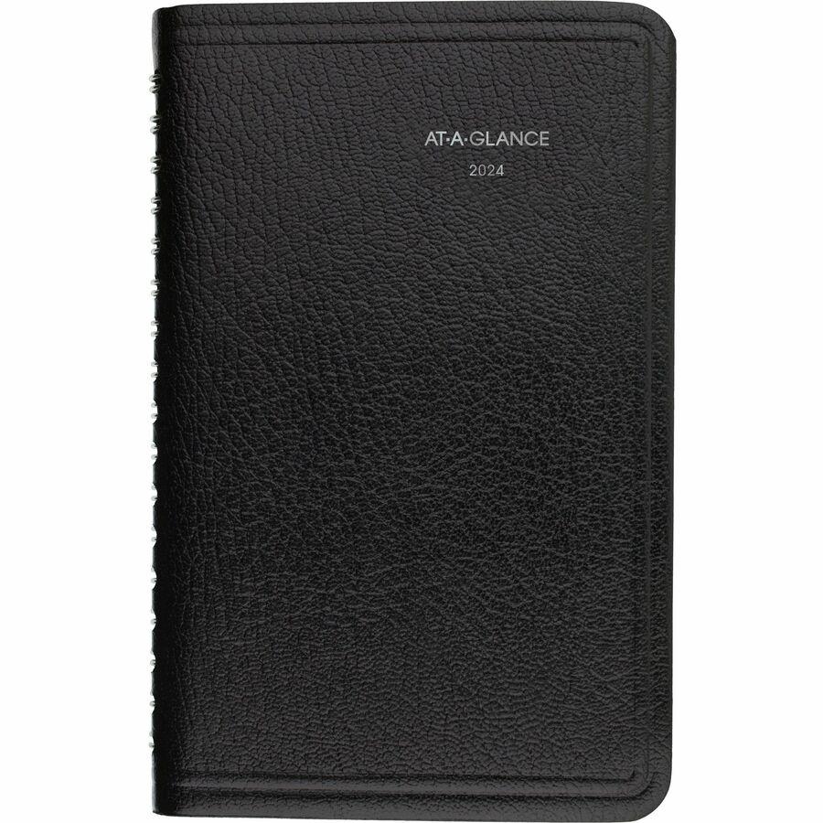 At-A-Glance DayMinder Appointment Book Planner - Pocket Size - Julian Dates - Weekly - 12 Month - January 2024 - December 2024 - 8:00 AM to 5:00 PM - Hourly - 1 Week Double Page Layout - 3 1/2" x 6" W. Picture 3