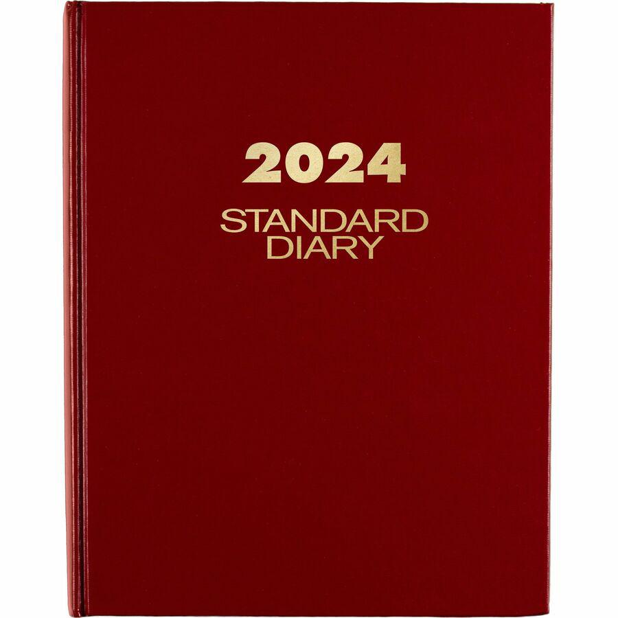 At-A-Glance Standard Diary Diary - Medium Size - Business - Julian Dates - Daily - 12 Month - January 2024 - December 2024 - 1 Day Single Page Layout - 7 1/2" x 9 1/2" White Sheet - Case Bound - Vinyl. Picture 4