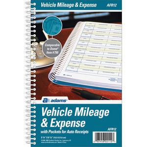 Adams Vehicle Mileage/Expense Journal Pocket - 64 Sheet(s) - 5.50" x 8.50" Sheet Size - White - White Sheet(s) - 1 Each. Picture 5