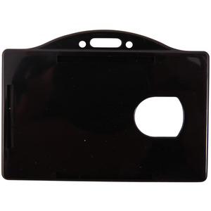 SICURIX Horizontal Black Frame ID Card Holder - Plastic - 25 / Pack - Black. Picture 3