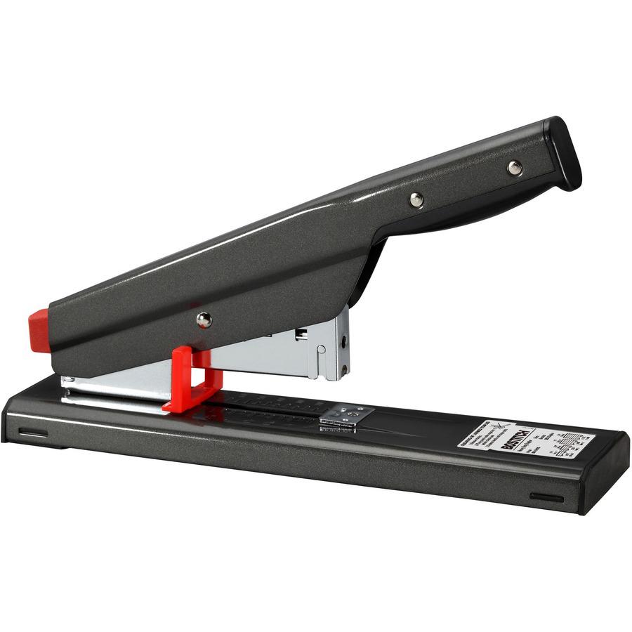 Bostitch Antimicrobial Heavy Duty Stapler - 130 Sheets Capacity - 210 Staple Capacity - Full Strip - 1/4" , 1/2" , 3/8" , 5/8" Staple Size - 1 Each - Black. Picture 6