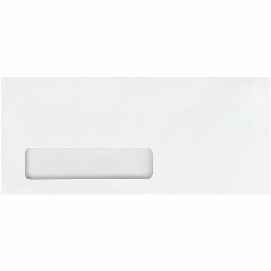 Quality Park No. 10 Single Window Business Envelopes with Embossed Ridges - Single Window - #10 - 4 1/8" Width x 9 1/2" Length - 24 lb - Gummed - Poly - 500 / Box - White. Picture 3