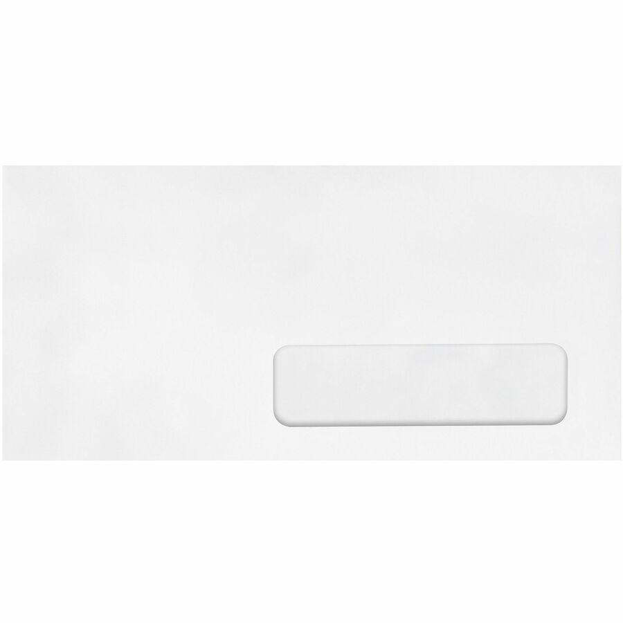 Quality Park No. 10 Single Right Window Envelopes - Single Window - #10 - 4 1/8" Width x 9 1/2" Length - 24 lb - Adhesive - Wove - 500 / Box - White. Picture 3