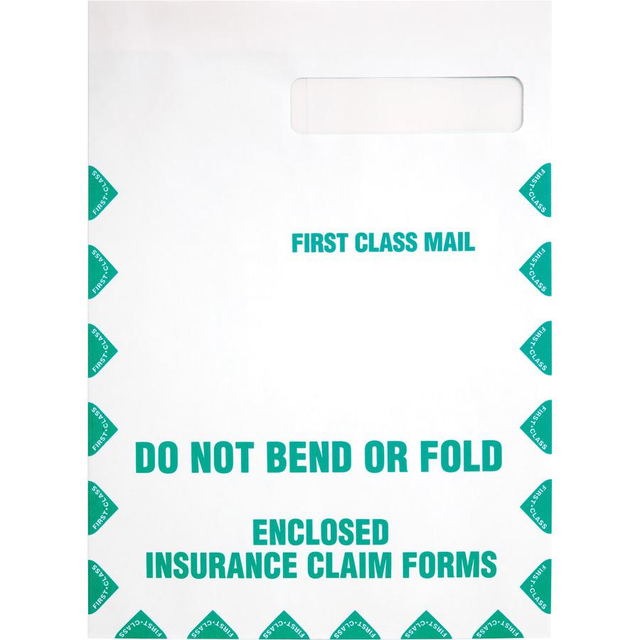 Quality Park Health Claim Insurance Envelopes for Medicare Form HCFA-1508 - Security Tint - Single Window - 9" Width x 12 1/2" Length - 28 lb - Self-sealing - Wove - 100 / Box - White. Picture 3