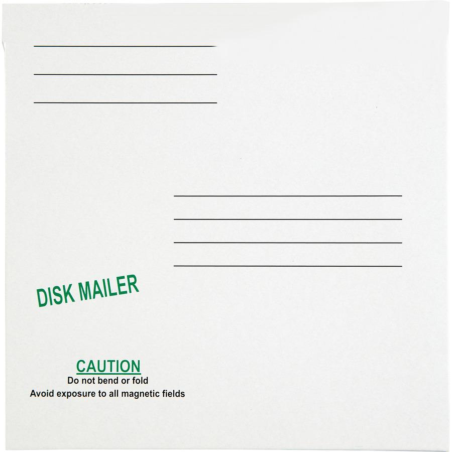 Quality Park 5 1/4" Economy Disk Mailers - Disc/Diskette - 6" Width x 5 7/8" Length - Paperboard - 10 / Pack - White. Picture 5