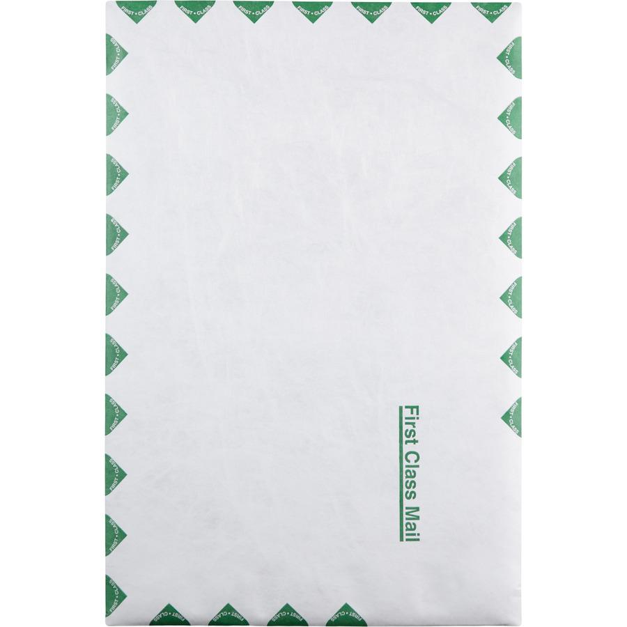 Survivor&reg; 10 x 15 DuPont Tyvek First Class Border Catalog Mailers - First Class Mail - 10" Width x 15" Length - 14 lb - Peel & Seal - Tyvek - 100 / Box - White. Picture 7