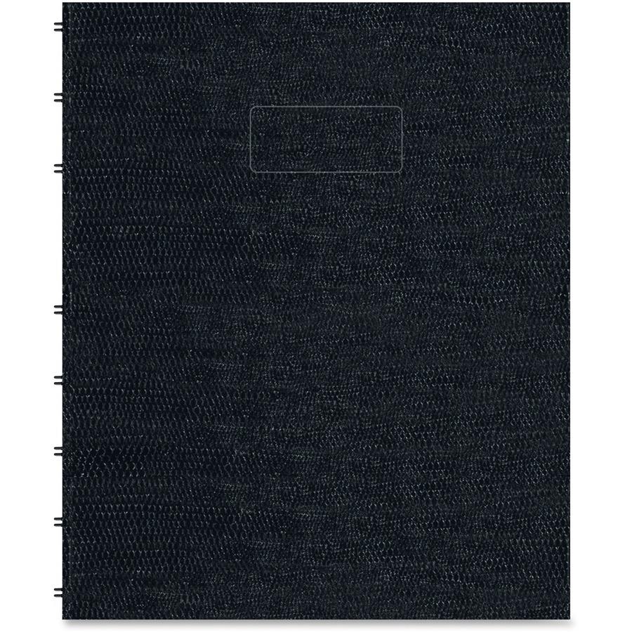 Rediform NotePro Twin-wire Composition Notebook - 150 Sheets - Twin Wirebound - 7 1/4" x 9 1/4" - White Paper - Black Lizard Cover - Micro Perforated, Self-adhesive, Pocket, Index Sheet, Acid-free, Ha. Picture 2