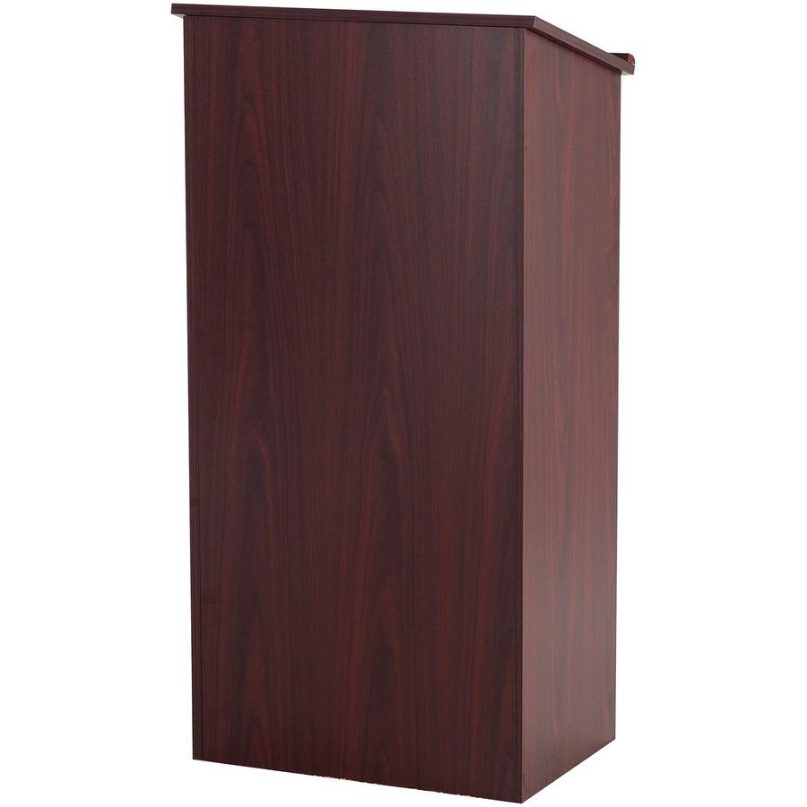 Safco Stand Up Lectern - Rectangle Top - 15.75" Table Top Length x 23" Table Top Width - 46" Height - Assembly Required - Laminated, Mahogany - Wood. Picture 2
