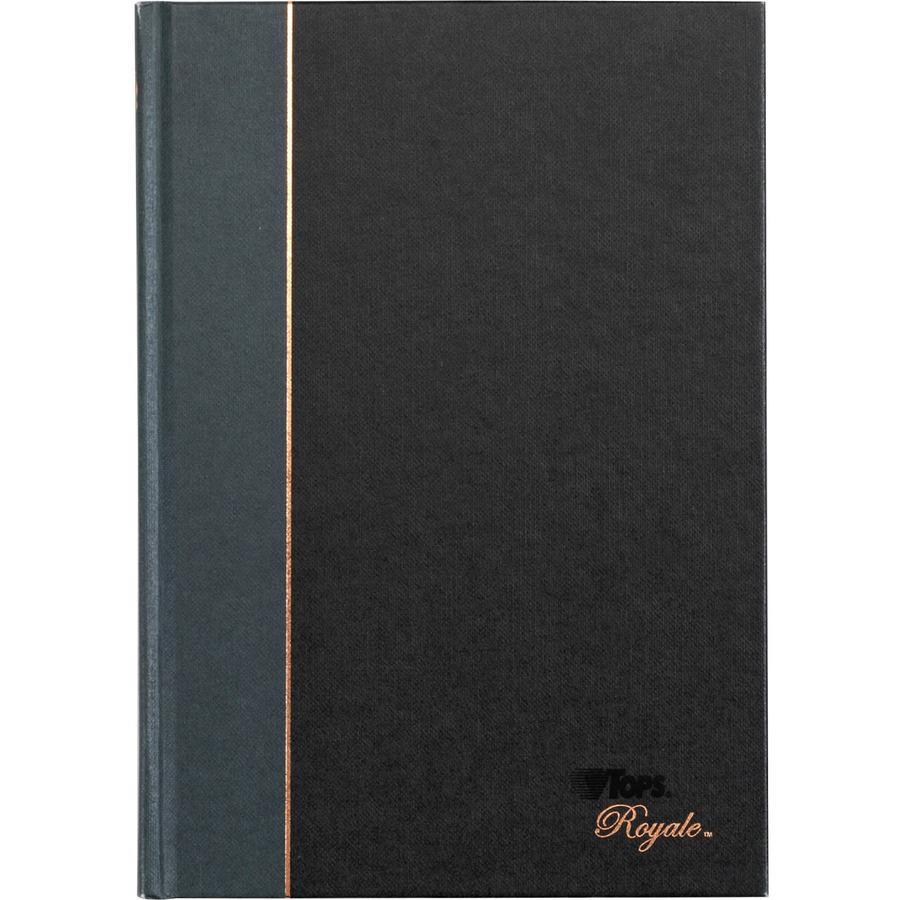 TOPS Royal Executive Business Notebooks - 96 Sheets - Spiral - 20 lb Basis Weight - 5 7/8" x 8 1/4" - White Paper - Gray Binding - Black, Gray Cover - Hard Cover, Ribbon Marker, Heavyweight, Index She. Picture 6