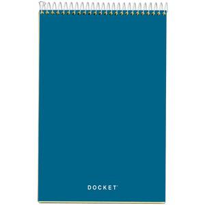 TOPS Docket Steno Book - 100 Sheets - Coilock - 6" x 9" - Canary Paper - Forest Green Cover - Chipboard Cover - Perforated, Hard Cover, Rigid - 1 Each. Picture 2