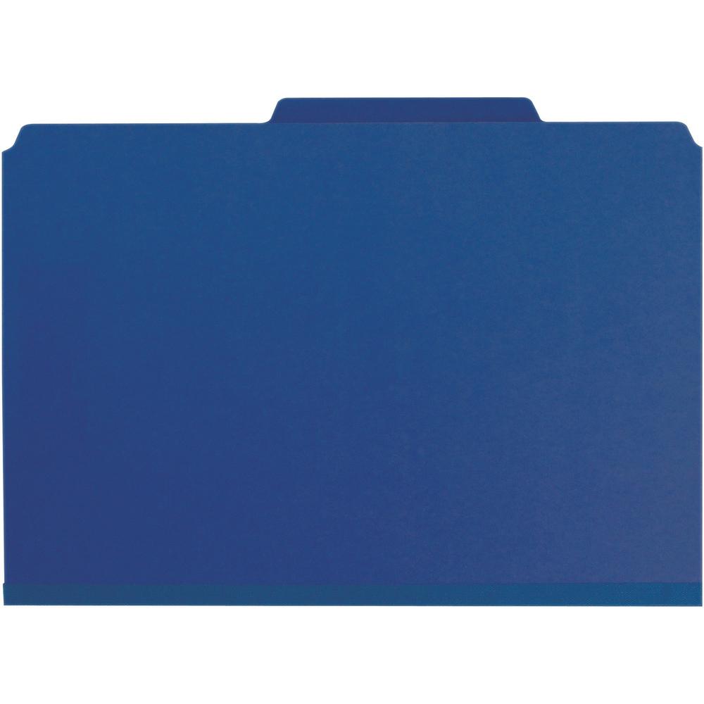 Smead SafeSHIELD 2/5 Tab Cut Legal Recycled Classification Folder - 8 1/2" x 14" - 3" Expansion - 2 x 2S Fastener(s) - 2" Fastener Capacity for Folder - Top Tab Location - Right of Center Tab Position. Picture 3