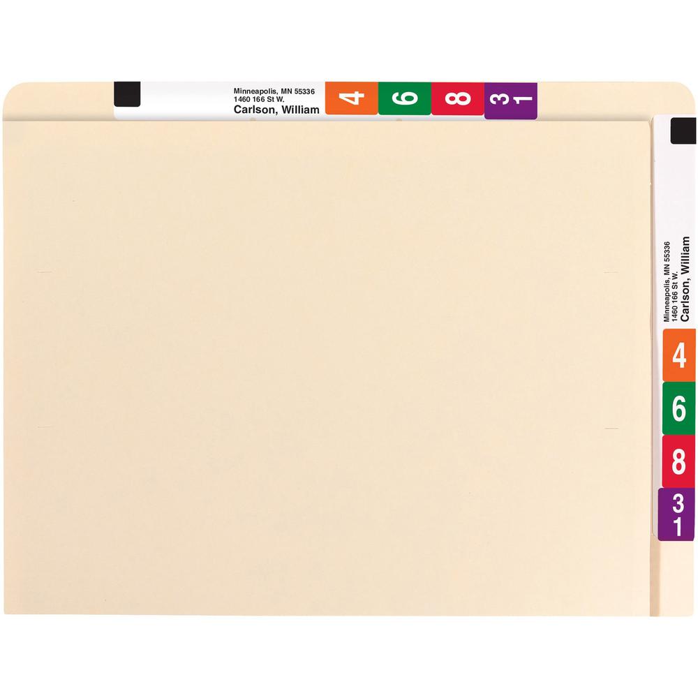 Smead Letter Recycled End Tab File Folder - 8 1/2" x 11" - 3/4" Expansion - Manila - Manila - 10% Recycled - 100 / Box. Picture 3