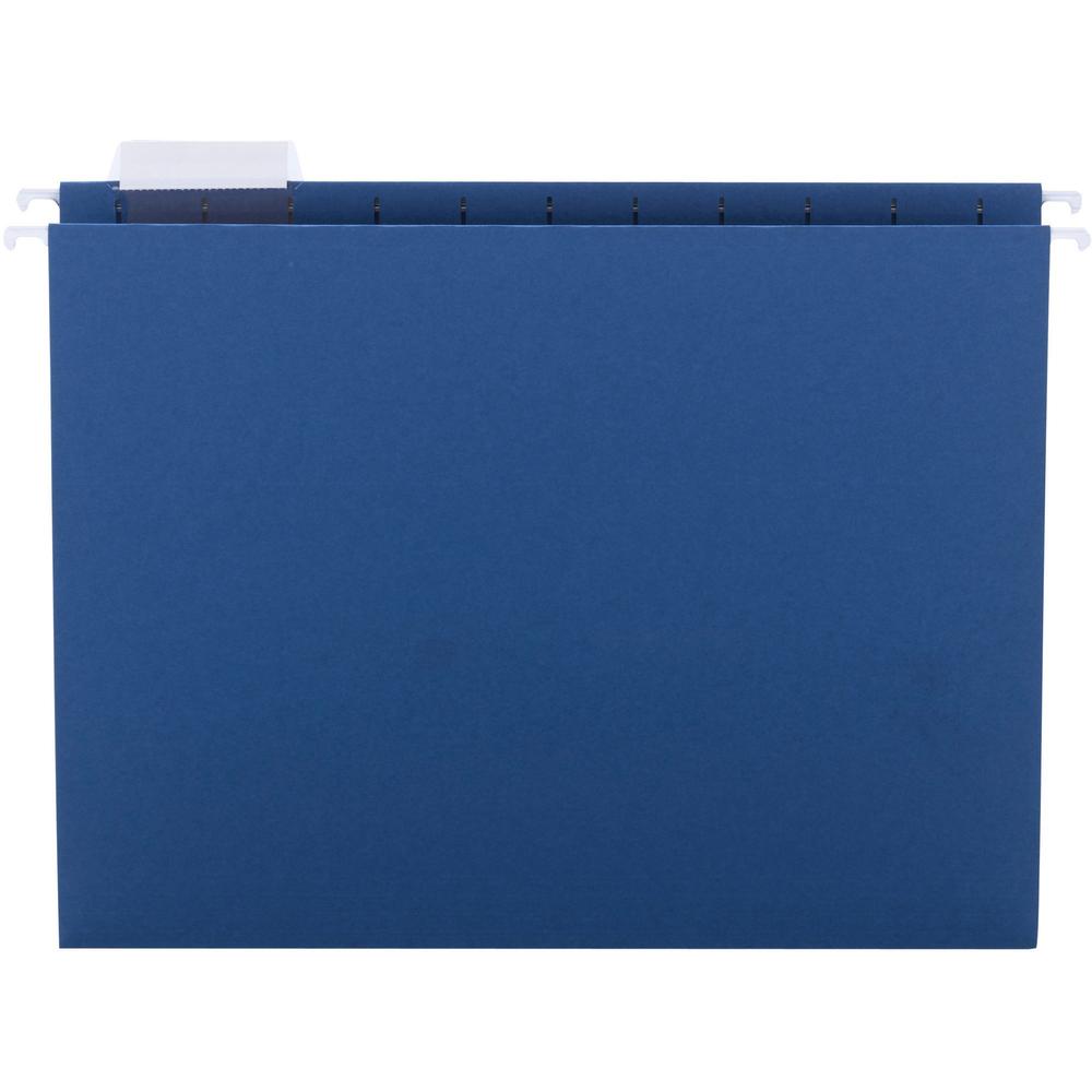 Smead 1/5 Tab Cut Letter Recycled Hanging Folder - 8 1/2" x 11" - Top Tab Location - Assorted Position Tab Position - Vinyl - Navy Blue - 10% Recycled - 25 / Box. Picture 5