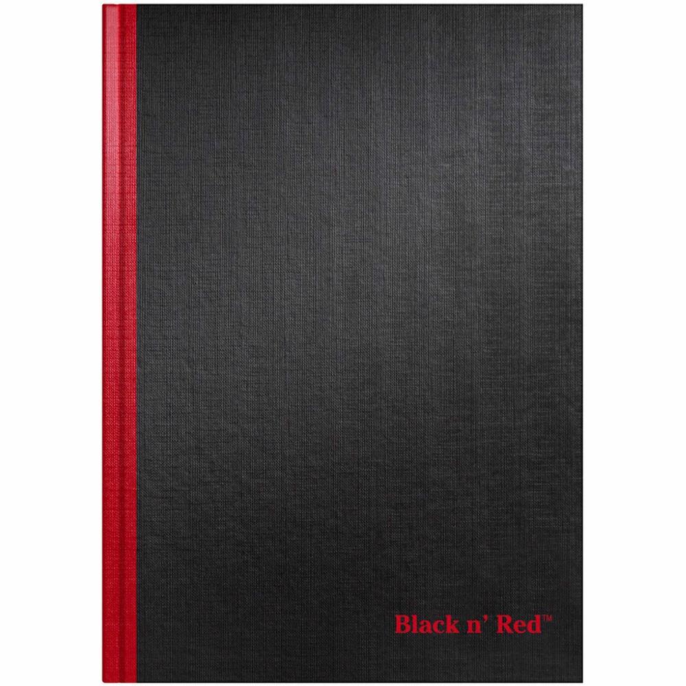 Black n' Red Casebound Ruled Notebooks - A4 - 96 Sheets - Sewn - 24 lb Basis Weight - 8 1/4" x 11 3/4" - White Paper - Red Binder - Black Cover - Heavyweight Cover - Hard Cover, Ribbon Marker - 1 Each. Picture 5