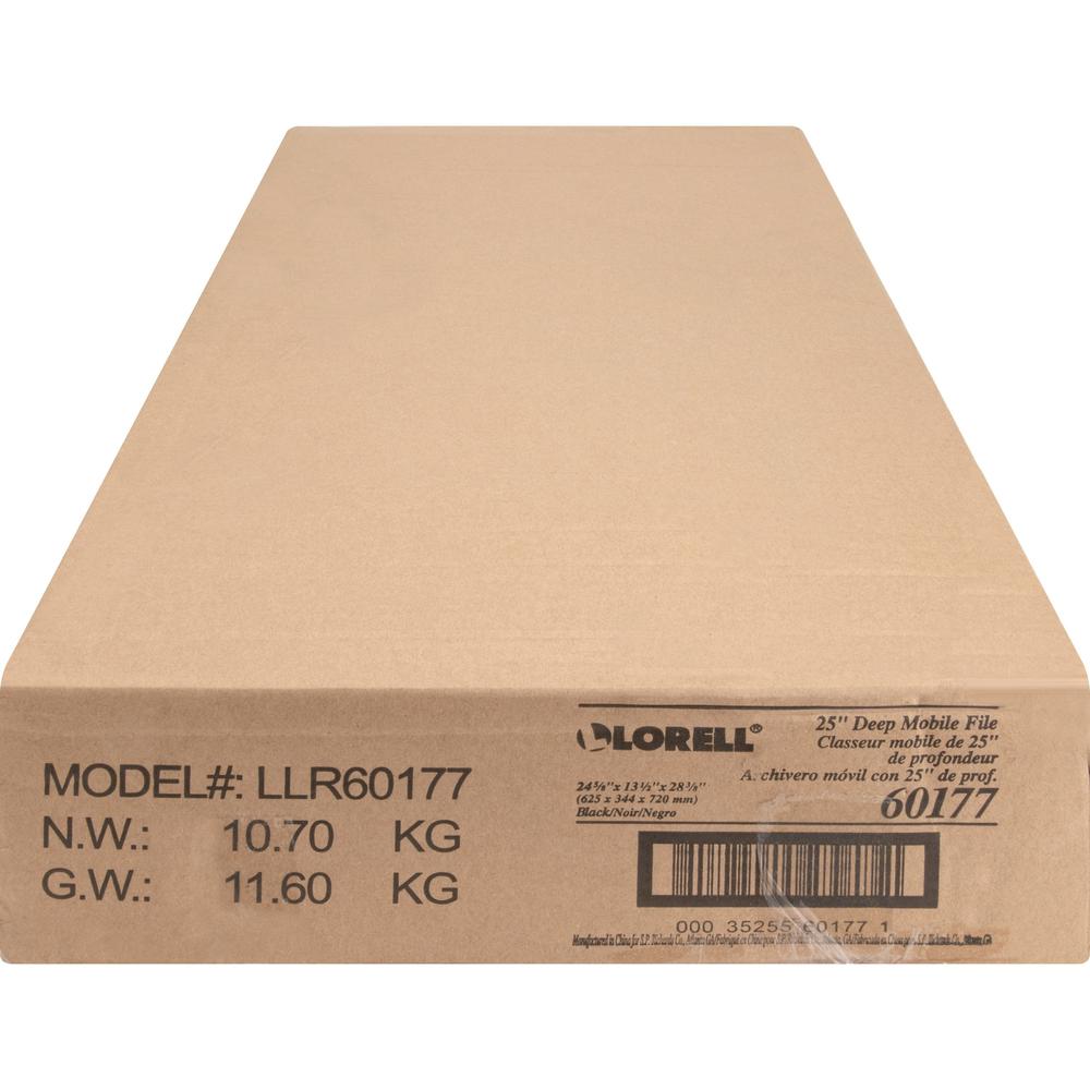 Lorell Standard Mobile File - 4 Casters - x 13.5" Width x 24.8" Depth x 28.3" Height - Black - 1 Each. Picture 11