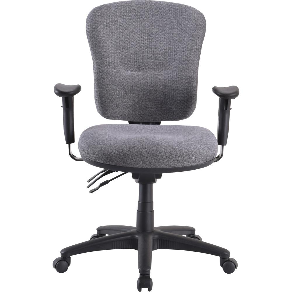 Lorell Accord Mid-Back Task Chair - Gray Polyester Seat - Black Frame - 1 Each. Picture 3