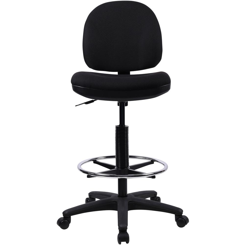 Lorell Millenia Series Adjustable Task Stool with Back - Black Seat - Black - 1 Each. Picture 2