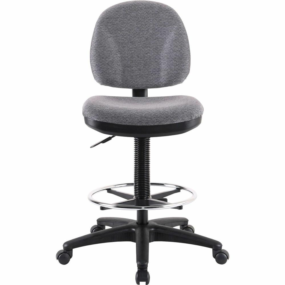 Lorell Millenia Series Adjustable Task Stool with Back - Gray Seat - Gray - 1 Each. Picture 2