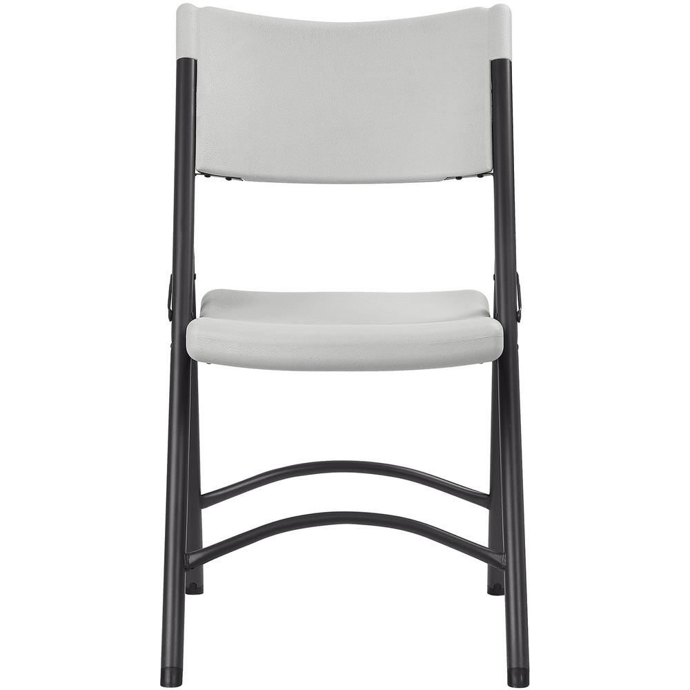 Lorell Heavy-duty Blow-Molded Folding Chairs - Light Gray Polyethylene Seat - Light Gray Polyethylene Back - Dark Gray Steel Frame - Steel, Polyethylene - 4 / Carton. Picture 2
