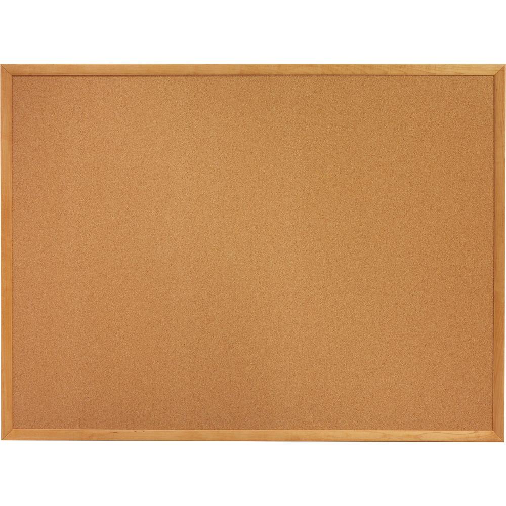 Quartet Classic Series Cork Bulletin Board - 24" Height x 36" Width - Brown Natural Cork Surface - Self-healing, Flexible, Durable - Oak Frame - 1 Each. Picture 2