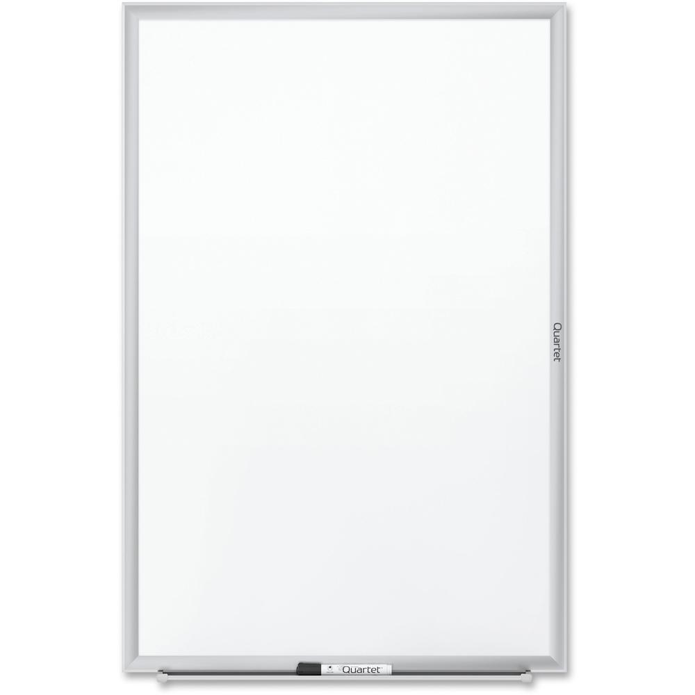 Quartet Classic Whiteboard - 72" (6 ft) Width x 48" (4 ft) Height - White Melamine Surface - Silver Aluminum Frame - Horizontal/Vertical - 1 Each - TAA Compliant. Picture 2