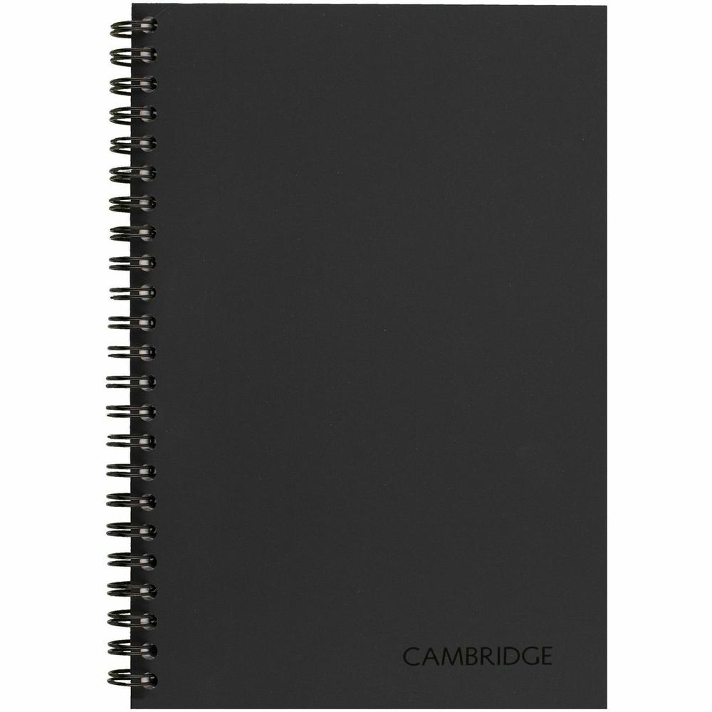 Cambridge Limited Business Notebooks - 80 Sheets - Wire Bound - College Ruled - 0.28" Ruled - 20 lb Basis Weight - 8" x 5" - White Paper - Black Binding - BlackLinen Cover - Bond Paper, Perforated, Su. Picture 3