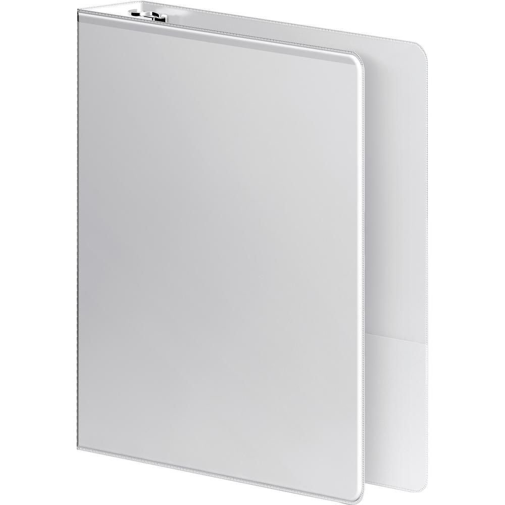 ACCO Extra-Durable Hinge Heavy-Duty View Binder - 1 1/2" Binder Capacity - Letter - 8 1/2" x 11" Sheet Size - 3 x Clip Fastener(s) - Internal Pocket(s) - Presstex - White - Crack Resistant, Tear Resis. Picture 6