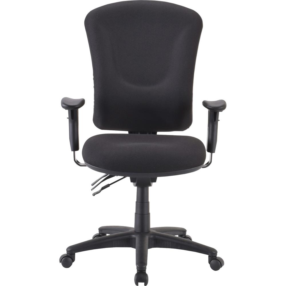 Lorell Accord Fabric Swivel Task Chair - Black Polyester Seat - Black Frame - 1 Each. Picture 5