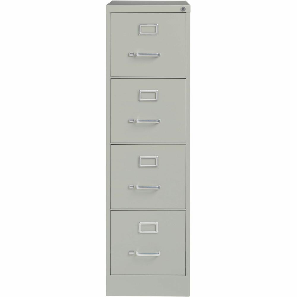 Lorell Fortress Series 25" Commercial-Grade Vertical File Cabinet - 15" x 25" x 52" - 4 x Drawer(s) for File - Letter - Vertical - Security Lock, Ball-bearing Suspension, Heavy Duty - Light Gray - Ste. Picture 2