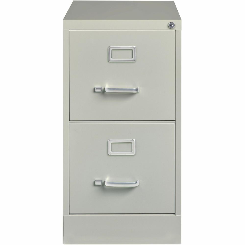Lorell Fortress Series 25" Commercial-Grade Vertical File Cabinet - 15" x 25" x 28.4" - 2 x Drawer(s) for File - Letter - Vertical - Security Lock, Ball-bearing Suspension, Heavy Duty - Light Gray - S. Picture 3