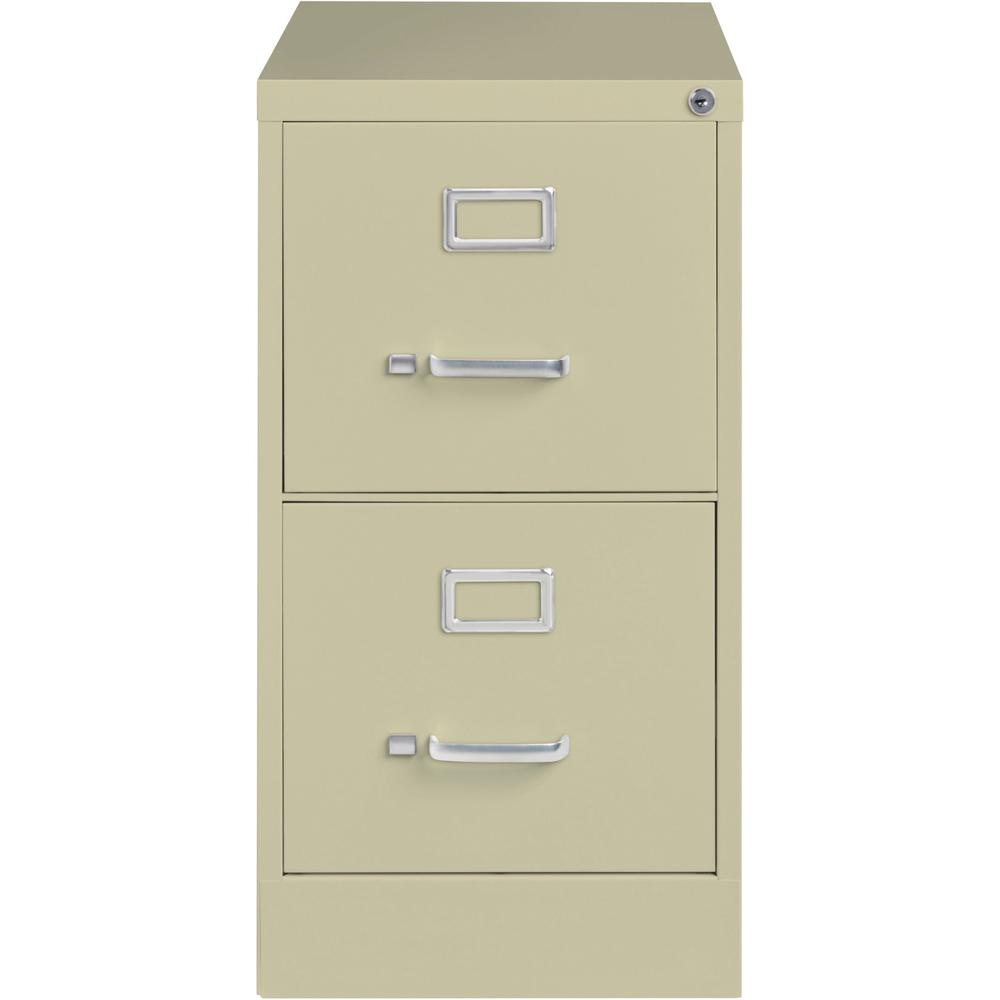 Lorell Fortress Series 25" Commercial-Grade Vertical File Cabinet - 15" x 25" x 28.4" - 2 x Drawer(s) for File - Letter - Vertical - Security Lock, Ball-bearing Suspension, Heavy Duty - Putty - Steel . Picture 2