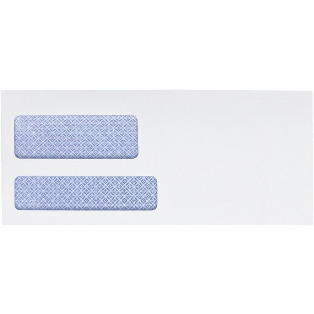 Quality Park No. 9 Double Window Envelopes with Tamper-Evident Seal - Double Window - #9 - 3 7/8" Width x 8 7/8" Length - 24 lb - Self-sealing - 500 / Box - White. Picture 2