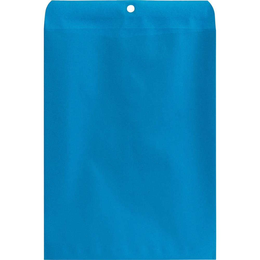 Quality Park 9 x 12 Clasp Envelopes with Deeply Gummed Flaps - Clasp - #90 - 9" Width x 12" Length - 28 lb - Clasp - Wove - 10 / Pack - Blue. Picture 4