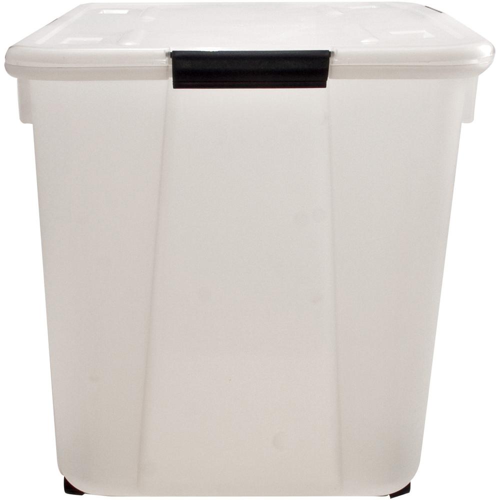 Advantus 15-gallon Rolling Storage Tub - External Dimensions: 23.8" Width x 15.8" Depth x 15.8" Height - 15 gal - Stackable - Plastic - Clear - For Document - 1 Each. Picture 2