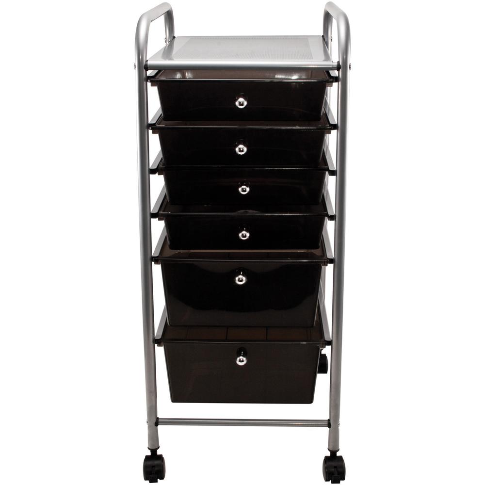 Advantus 6-Drawer Organizer - 6 Drawer - 4 Casters - x 32" Width x 15.3" Depth x 13" Height - Chrome Metal Frame - 1 Each. Picture 3