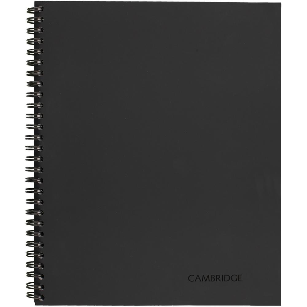 Mead Legal Business Notebook - 80 Sheets - Wire Bound - 0.28" Ruled - 20 lb Basis Weight - 6" x 9 1/2" - Black Paper - Black Cover - Linen Cover - Pocket, Tab, Subject, Perforated, Flexible Cover - 1 . Picture 2