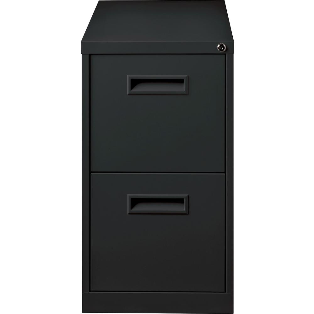 Lorell 22" File/File Mobile File Cabinet with Recessed Pull - 15" x 22.9" x 28" - 2 x Drawer(s) for File - Letter - Security Lock, Ball-bearing Suspension - Black - Powder Coated - Steel - Recycled. Picture 6