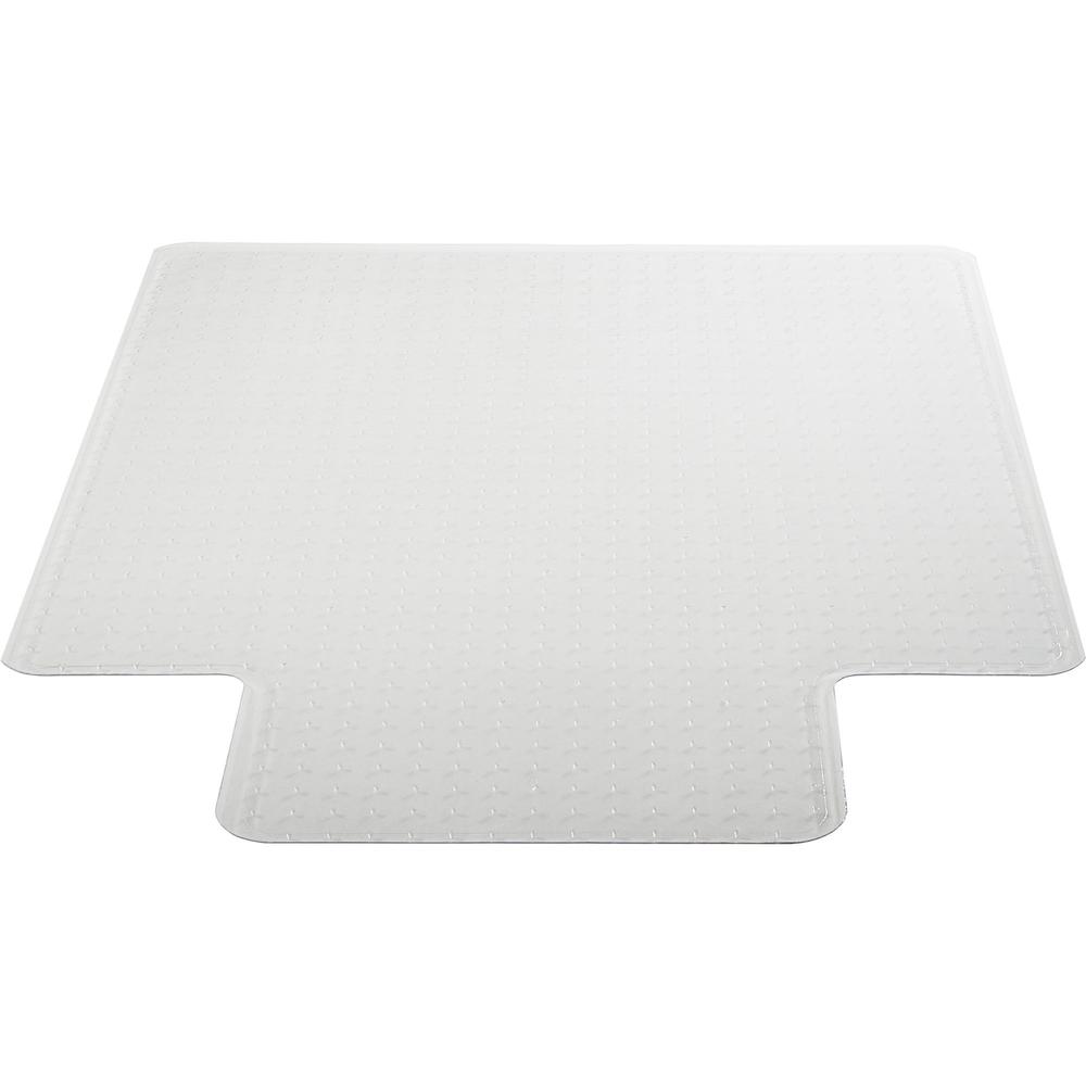 Lorell Wide Lip Low-pile Chairmat - Carpeted Floor - 53" Length x 45" Width x 0.122" Thickness - Lip Size 12" Length x 25" Width - Vinyl - Clear - 1Each. Picture 5